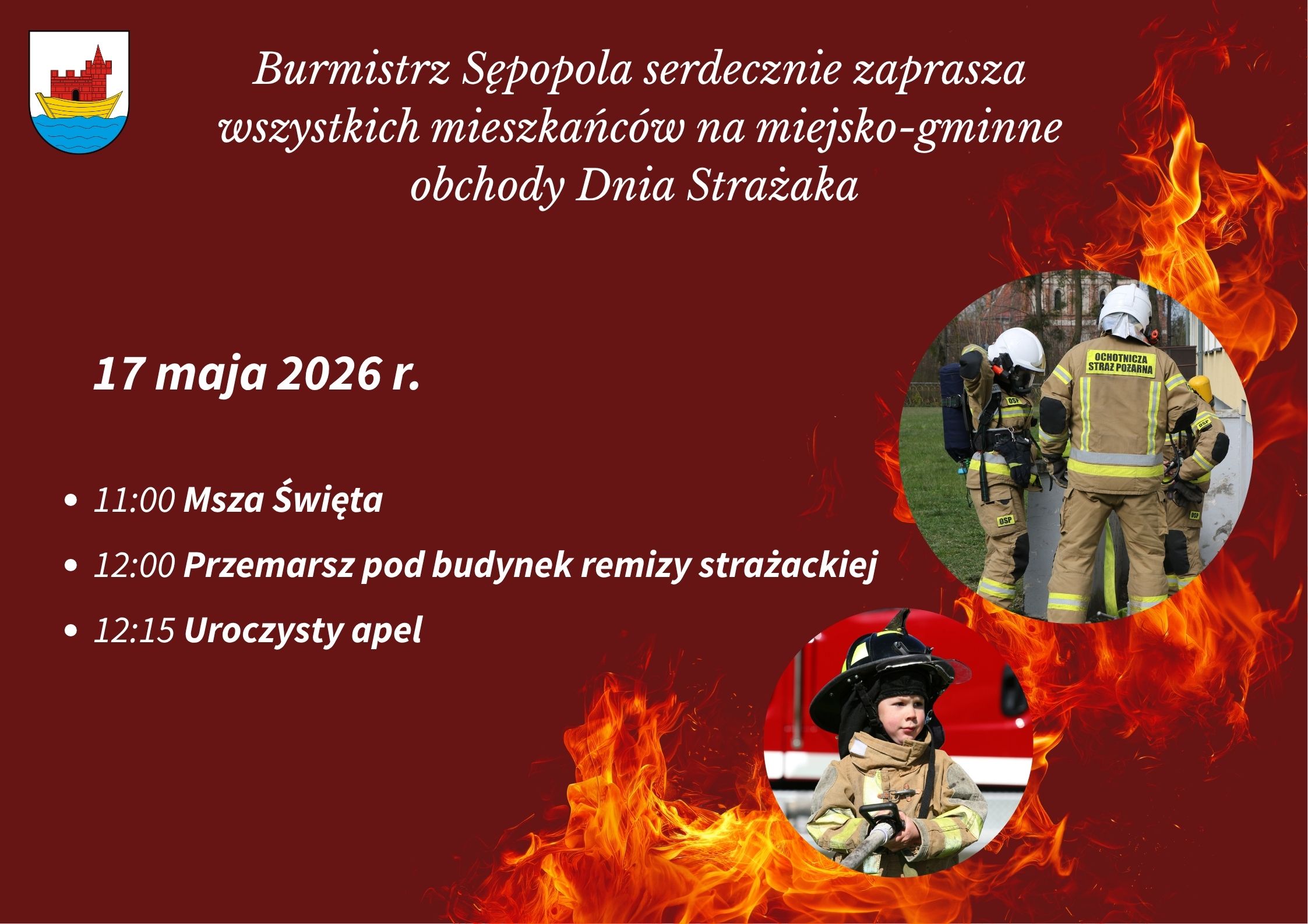 Ilustracja do informacji: Zapraszamy na miejsko-gminne obchody Dnia Strażaka!