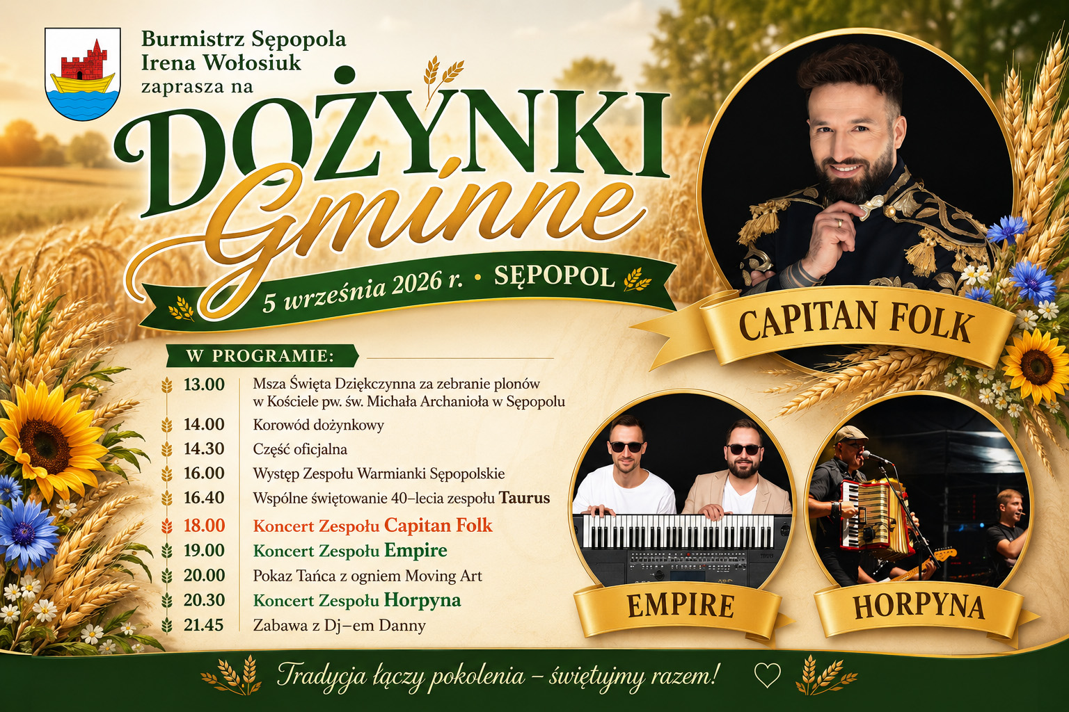 Ilustracja do informacji: Zapraszamy wszystkich na Dożynki Gminne!