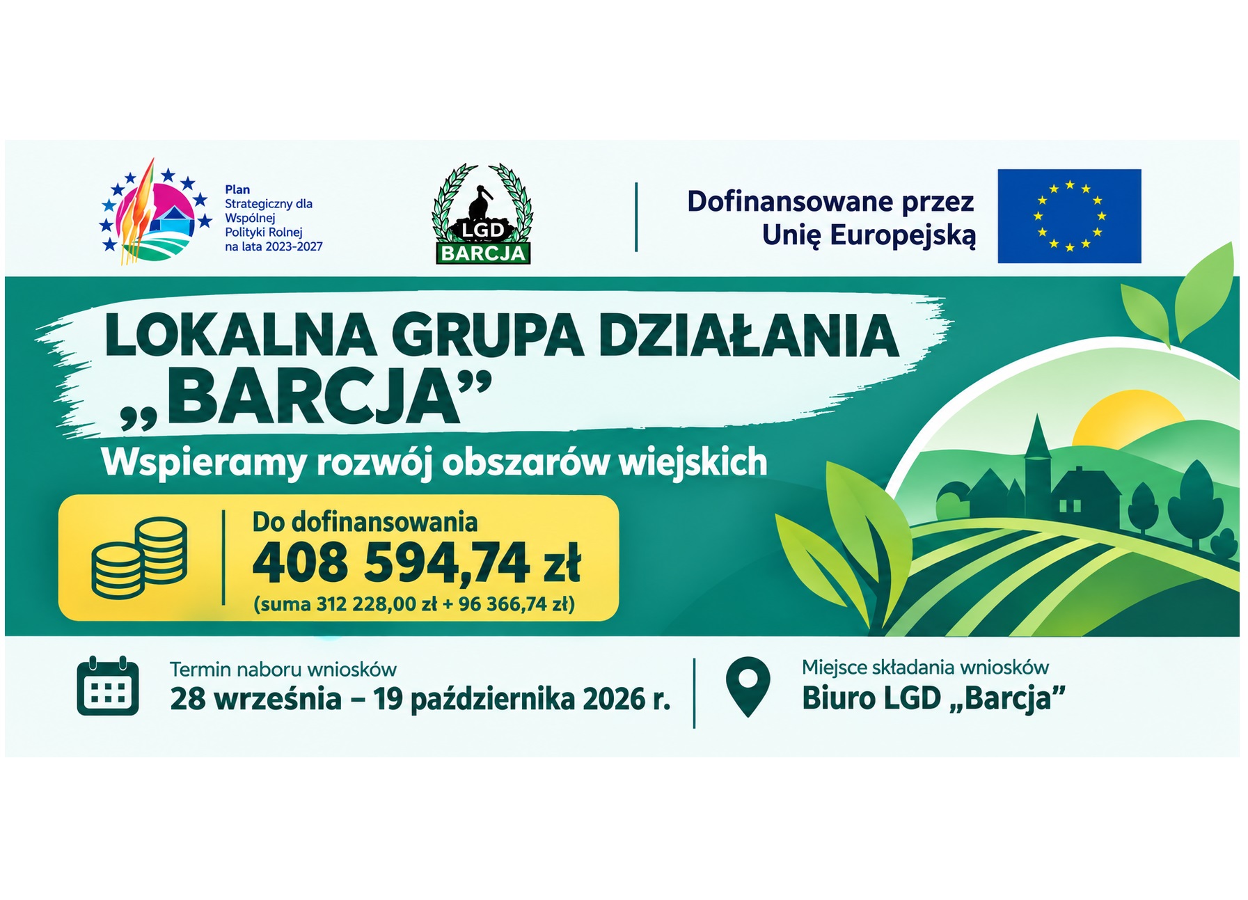 Ilustracja do informacji: Już 28 września rusza nabór wniosków LGD „Barcja”