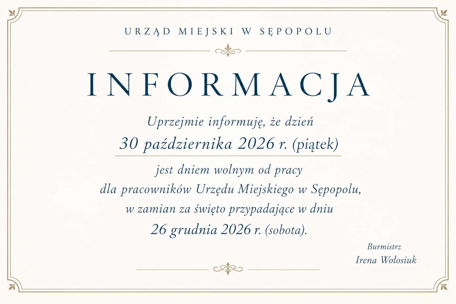 Ilustracja do informacji: Ogłoszenie!